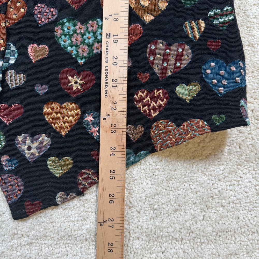Facets Tapestry Vest Women's 1X Black Heart Print Vintage Metal Button Front - Picture 8 of 9